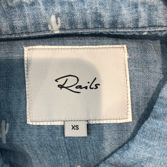 Rails Chambray Blue Denim Cactus Print - Picture 4 of 4